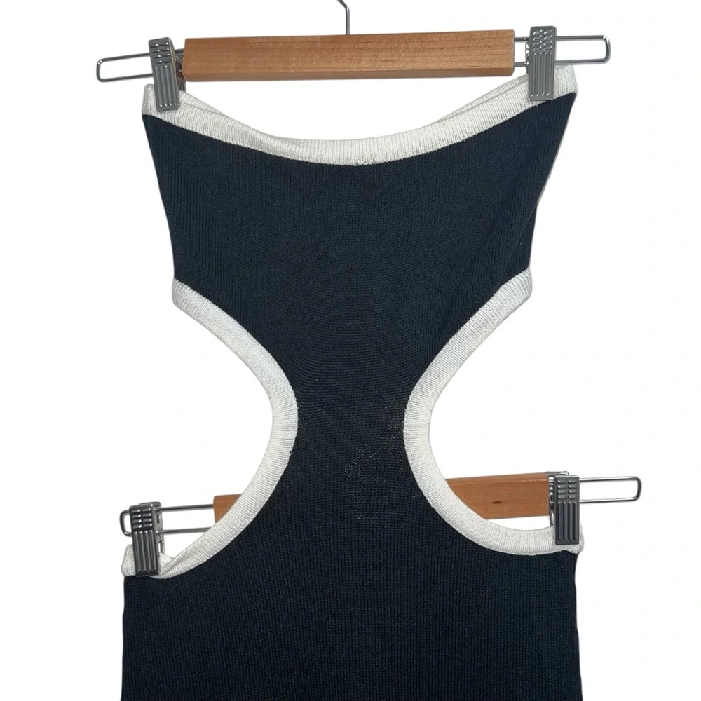 NEW NWT Cin Cin Empire Strapless Knit Cutout Maxi Dress In Black